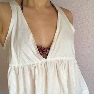 White flowy beach cover up